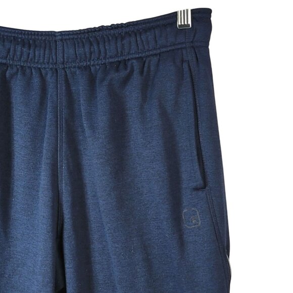 AND1 Mens Track Pants Blue Medium Cinch Fleece Pull On Drawstring Zip Pocket - Picture 3 of 11